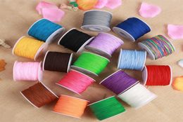 140 yards 06 mm geassorteerde kleuren Chinese knoop string Gebreide touwen Jade lijn draadschroefdraden rattail beading koorden diy sieraden fittingen br5566922