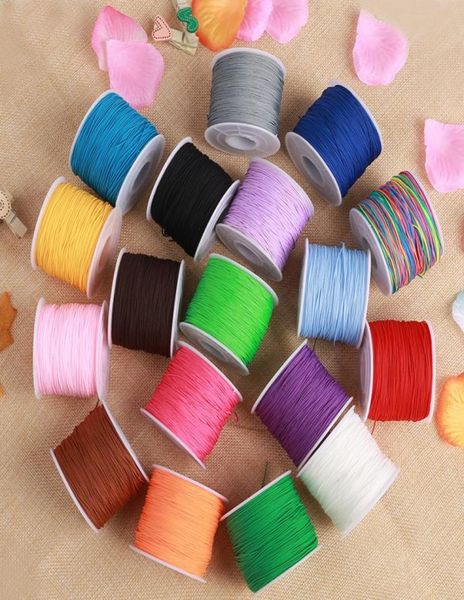 140yards 06mm Couleurs assorties chinoises cordes nœuds cordons en tricot jade file fil filetages de perles rattail