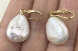 1418 mm Énormes boucles d'oreilles baroques blanches 18k Hook Gold Hook Natural Aaa Aurora ÉNORME 2110133022445