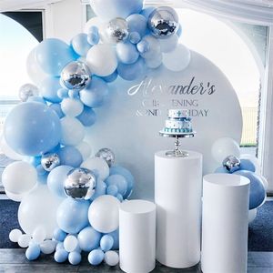 Guirlande de ballons Macaron, 141 pièces, décor de fête d'anniversaire, fête prénatale pour enfants, arc de ballons de mariage, autocollant mural en bois Oh, 220217