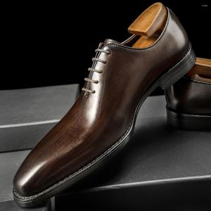 142 mode Hanmce chaussures robe Oxford en cuir véritable respirant brevet pour hommes 577