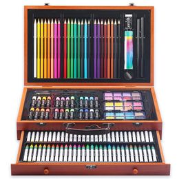 142 PCS Peinture Crayon Set Multi Couleur Sketching Sketching Colding Crayon Art Art Fournitures Pour Dessin Débutant Papeterie Set