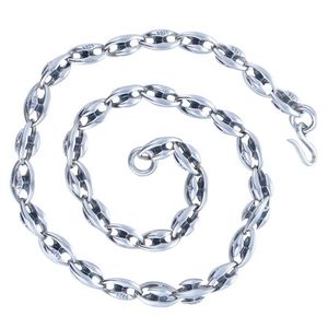 143g 100% réel pur 925 bijoux en argent Sterling collier 11MM épaisseur chaîne hommes cadeau Thai argent LongChoker mode Necklace253c