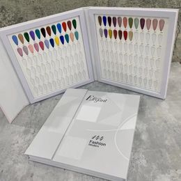 144 / 160pcs Conseils d'affichage des ongles pour afficher le livre de couleurs de couleur vernis à ongles Salon de carte de carte polonaise montrant l'échantillon de gel d'étagère
