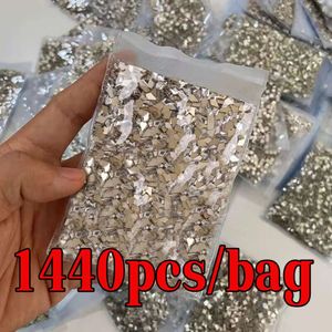 1440 stks helder kristal sprankelend plat nail art diamant decoratieve nagel schoenen en dans strass decoratie 240122