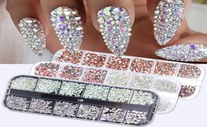 1440 Uds piedras de cristal de colores diamantes de imitación para uñas 3D Flatback Glitter Strass gemas decoración artística de uñas accesorios TR18318371115