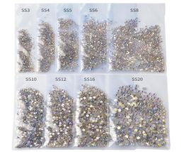 1440pcspack ss3ss20 starry ab strassons for ongles 3d flatback strass non fix cristal charme art art paillette décoratio3651028