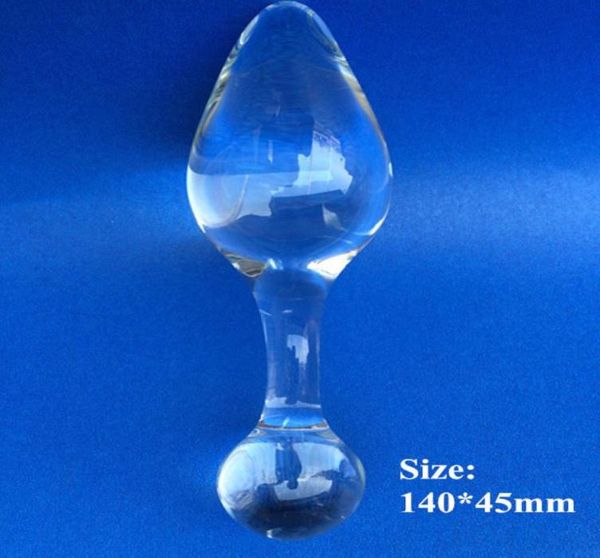 1445cm Nouveau style Crystal Glass Dildo Pinis Plug Butt Butt Pildo anal Anal Sex Toys for Men Vaginal Balls Gay Beads Adult Y17573426