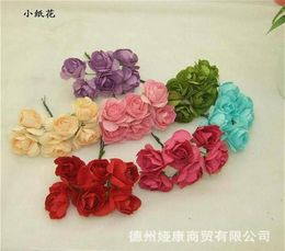 144pcs 35cm Imitatie Mulberry Papier Bloemen DIY Artificial Scrapbooking Rose Bouquet voor Garland Corsage Box Wedding Decoratie 2027395