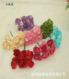 144pcs 35cm Imitatie Mulberry Paper Bloemen Diy Artificial Scrapbooking Rose Bouquet voor Garland Corsage Box Wedding Decoratie 2231758