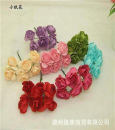 144pcs 35cm Imitatie Mulberry Paper Bloemen Diy Artificial Scrapbooking Rose Bouquet voor Garland Corsage Box Wedding Decoratie 8755991