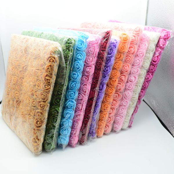 144 pièces/sac MINI PE multicolore fausse mousse rose fleurs artificielles pas cher décoration de couronne de noël pour la maison mariage bricolage cadeaux du nouvel an