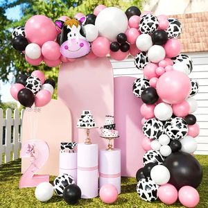 144pcs Cow Garland Arch Kit Cow Imprimé Balloons Farm à thème Party for Birthday Party Decor Supplies 240322