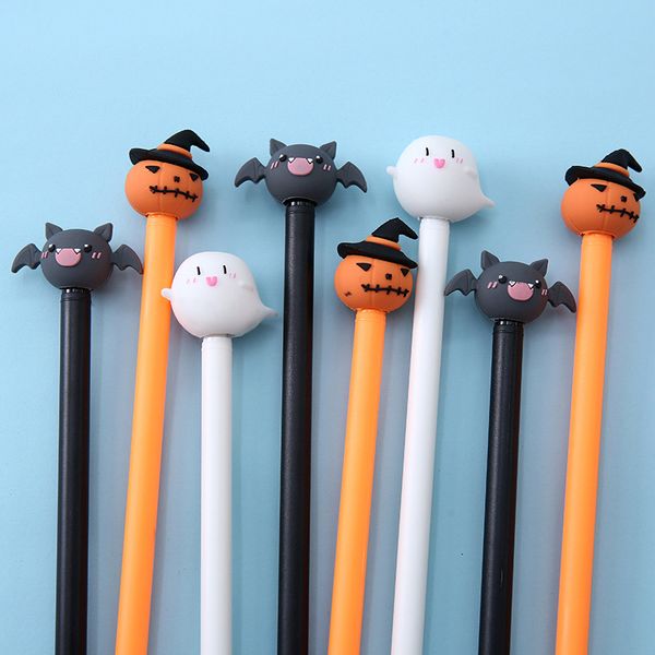 Stylos à Gel en caoutchouc neutre, fournitures de papeterie d'écriture pour Halloween, cadeaux de fête pour étudiants, 144 pièces/lot