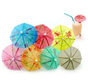 144pcs Paper Cocktail Parasols Paraplu's Dranken Picks Wedding Event Party Span Holidays Cocktail Garnishes Holders ZZ ZZ