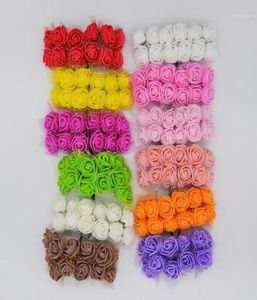 144PCSlot 2cm mini kunstmatige zijden bloem pe foam rose bruiloft handgemaakte bruid bouquet diy krans levert home party decoratie17905335