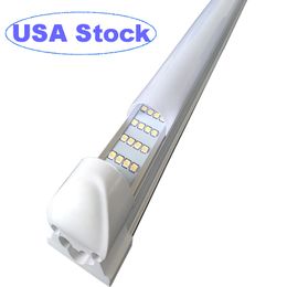 144W 72W 8FT 4FT LED Shop Light 6000K Blanco 4 filas T8 LED Tube Light Fixture Frosted Milky Cover para armario debajo del mostrador Plug and Play con interruptor de encendido/apagado oemled