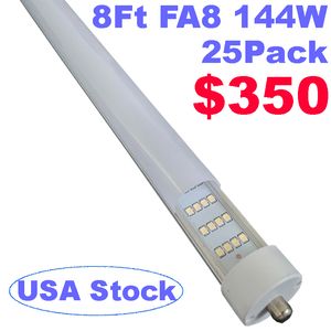 144W T8 8ft LED-buislicht 270 hoek, enkele pin FA8 Base 18000lm 8 voet 4 rij (300 W LED-fluorescerende bollen vervanging), dual-ended power AC 85-277V Usastar
