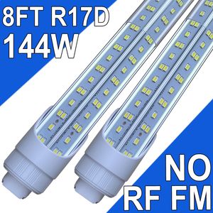 144W T8 LED-buisverlichting 8 voet, R17d HO fluorescentielampen vervanging, witte 6500K melkachtige afdekking voor plafond Plug en Play Winkel Magazijn Werkplaats Garage Schuur usastock