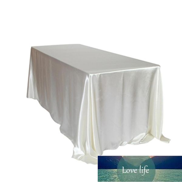 145x320cm Manteles blancos / negros Cubierta de mesa Mantel de satén rectangular para boda Fiesta de cumpleaños Hotel Banquete Decoración Precio de fábrica diseño experto