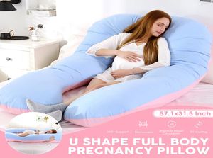 145X80 cm mujeres embarazadas almohada de apoyo para dormir funda de almohada de algodón puro almohadas de maternidad en forma de U ropa de cama para dormir de lado para el embarazo 9924327