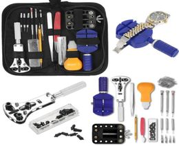 146 PCS Professional Watch Repair Tool Kit Case Abridor de enlaces Barra de resorte Juego de kits de reparación de Wallwatch Set para Watch2276035