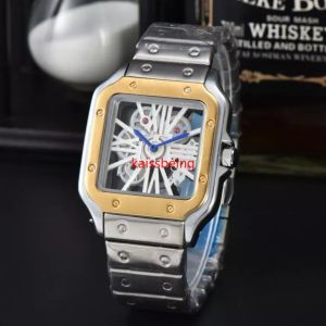 147 relojes de diseño con tanque, relojes elegantes y de moda para hombres y mujeres, correa de acero inoxidable, movimiento de cuarzo, relojes para hombres