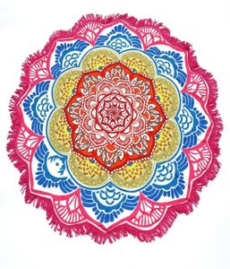 147147cm rond yoga mat handdoek tapijt Tapste Tassel Decor met bloemenpatroon cirkelvormige tafelkleed strand picknickmat4219406