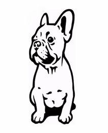 147 cm Franse bulldog hondenauto sticker vinyl auto's sticker aangepaste raam deur muurauto zieker blacksilver CA10249688546