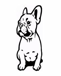 147 cm Franse bulldog hondenauto sticker vinyl auto's sticker aangepaste raam deur muurauto zieker blacksilver CA10244927194