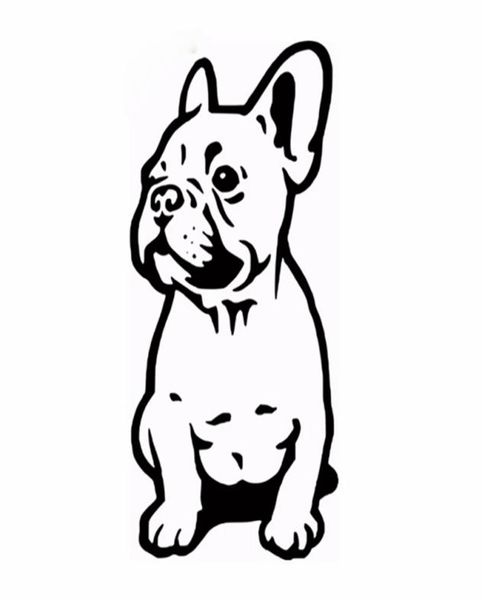 147 cm French Bulldog Dog Car autocollant Vinyl Vinyl Decal Window Porte Porte de la fenêtre Mur Salise Blacksilver CA10244927194