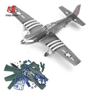 148 4D Mustang P51 combattant assembler modèle guerre mondiale Puzzle avion Collections scène Sandpan jeu jouet 240118