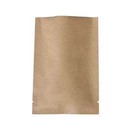 14C dikte! 100 stks Multi Maten Hoge Kwaliteit Tear Notch Package Tassen, Warmtefolie Mylar Open Top Kraft Papieren Bag Opslag