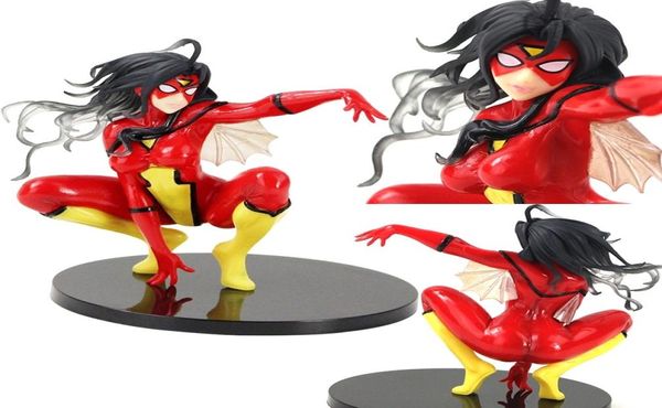 14 cm Bishoujo Estatua SpiderWoman Figura de acción 17 Escala Mujer Araña PVC Figuras coleccionables Modelo de juguete regalos T2004133720965