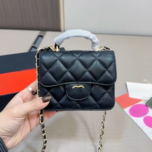 14CM Flap Mignon Femmes Designer Sac à bandoulière Mini Portefeuille Vintage Chaîne De Luxe Sac À Main Matelasse En Cuir Porte-Monnaie Pochet Porte-Carte Bandoulière Valise Clé Pochette