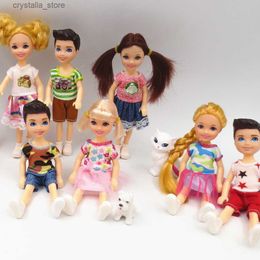 14cm kelly pop / 5 inch kleine jongen pop meisje pop met kleding schoenen / meisjes speelgoed / babypop L230518