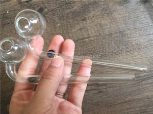 14cm OD: 10MM Équilibreur de verre à fumer Tuyaux en verre incurvés Pipe à fumer 14cm Verre transparent multicolore Brûleurs à mazout Équilibreur de tuyau d'eau