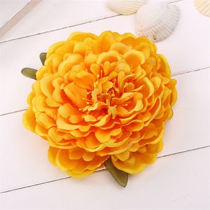 14 cm Peonía Cabeza de flor Seda Artificial Flores grandes para accesorios para el cabello bohemio Boda DIY Guirnalda decorativa Falsa pared floral GGA4322