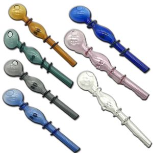 14 cm Pijpen Roken Accessoires Waterpijp Tabak Lepel Gekleurde Mini Glazen Pijp Kleine Hand Pijpen Voor Olie Brander Dab