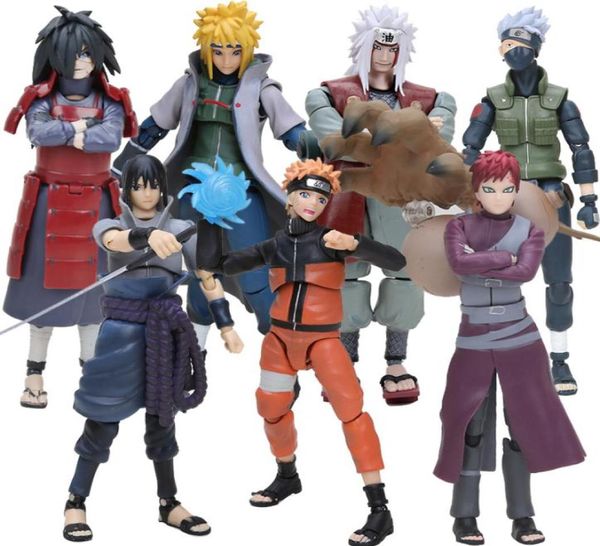 14cm Uchiha Sasuke Itachi Namikaze Minato Hatake Kakashi Gaara Jiraiya PVC Action Figure Toys Modèle Q05222052340