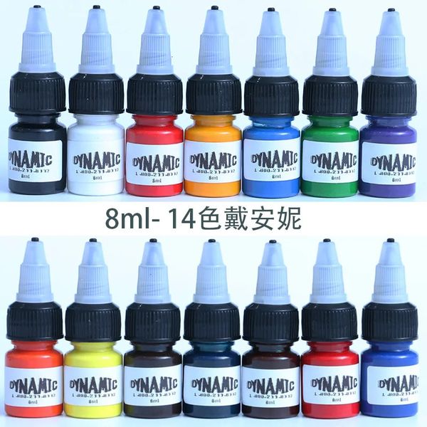 14color ensemble 8 ml de bouteille de bouteille kits d'encre de tatouage professionnel pour art corporel micropigmentation de la plante naturelle ensemble de couleur pigment 231220