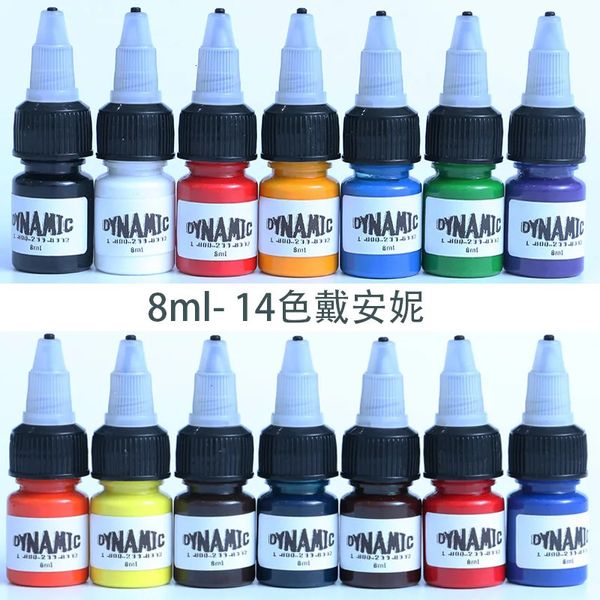 Set de 14 Color de la marca de 8 ml Kits de tinta de tatuaje profesional para el arte del cuerpo Micropigmentación Pigmento Set 231221