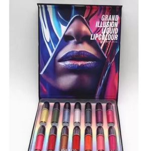 Juego de 14 colores de lápiz labial de maquillaje Grand Illusion Liquid LipColour Shine Shimmer Lip Gloss 1Set 14pcs para envío rápido