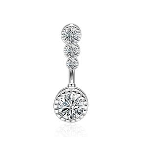 14G 16G S925 argent Sterling nombril anneau CZ nombril haltères goujons corps Piercing vis barres de nombril