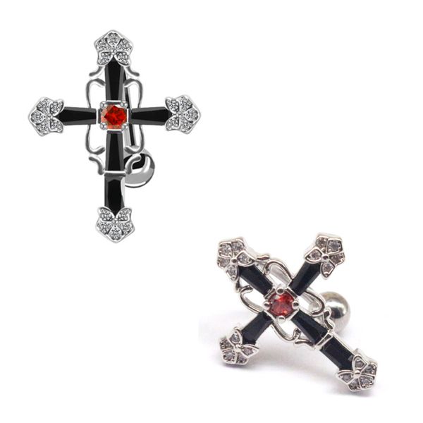 14G cross cz Boully bouton anneaux bijoux corporel 316L