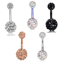 14g en acier inoxydable anneaux de nombril barre de vis CZ Piercing Piercing Boully Bouton Femmes Girls Hélix Lage Earring6966804