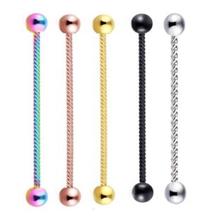 14g Rvs Schroef Industriële Barbell Oorbel Tragus Helix Piercing Kraakbeen Lichaam Sieraden Voor Sexy Vrouw Man221n