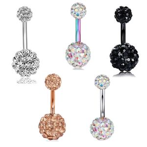 14G Femmes Nombril Bouton Anneaux En Acier Inoxydable CZ Sexy Ventre Nombril Bar Barbell Piercing Anneau Tragus Corps Bijoux 50 pcs