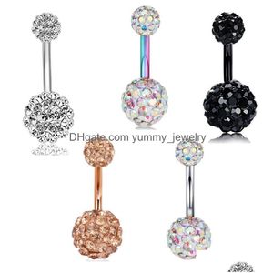 14G Vrouwen Navel Knop Ringen Rvs Cz Y Buik Bar Barbell Piercing Ring Tragus Lichaam Sieraden Drop levering Dh2Em