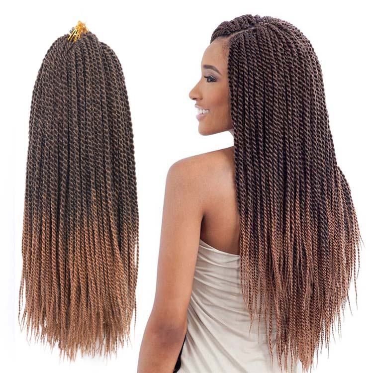 14 tum 18 tum 22 tum ombre mambo twist hårförlängningar syntetiska hår mikro senegalesiska vridning virkning hår